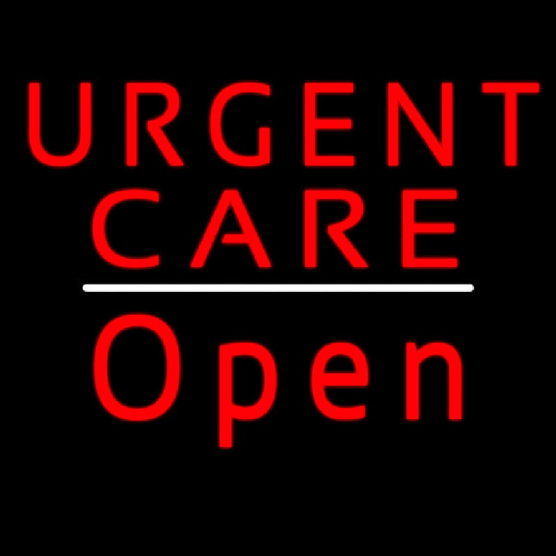 Urgent Care Open White Line Neonkyltti