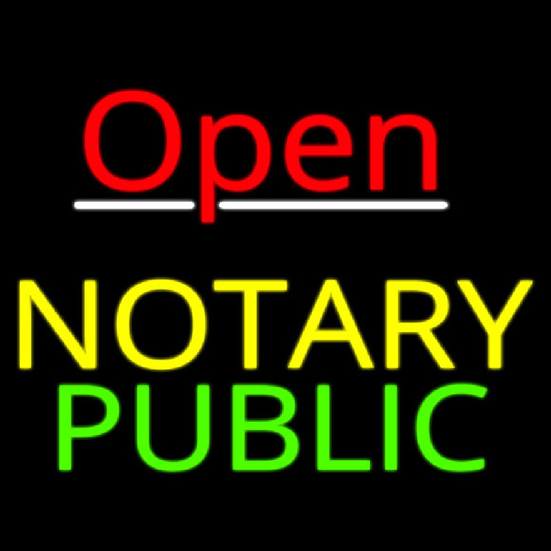 Red Open Notary Public Neonkyltti