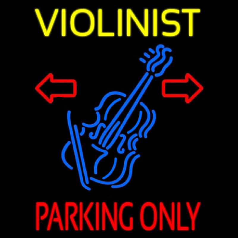 Yellow Violinist Red Parking Only Neonkyltti