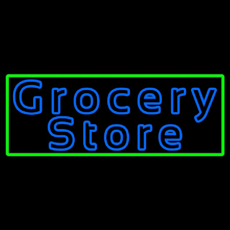 Blue Grocery Store With Green Border Neonkyltti