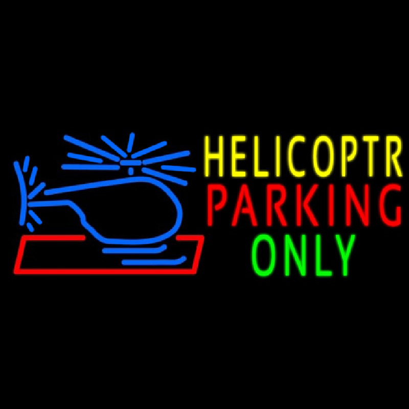 Blue Helicopter Parking Only Neonkyltti