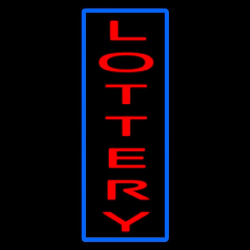 Vertical Red Lottery Blue Border Neonkyltti