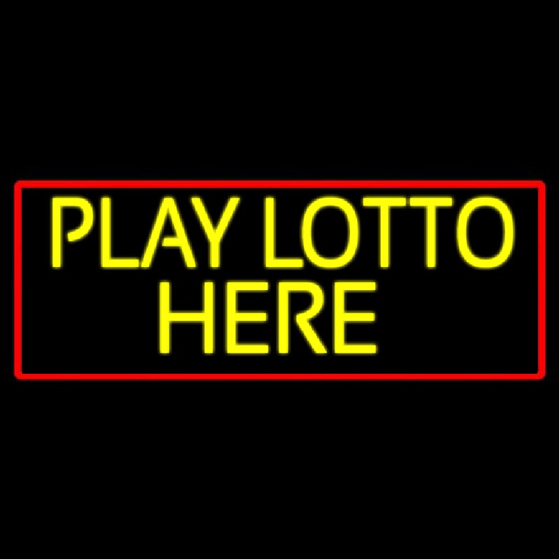 Yellow Play Lotto Here Neonkyltti