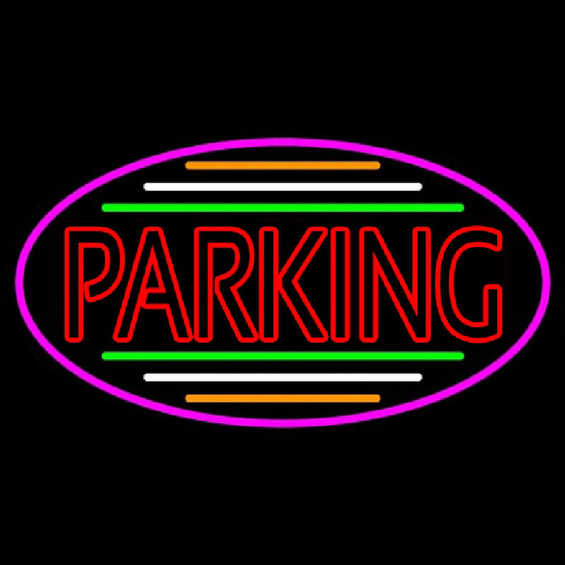 Double Stroke Parking Oval With Pink Border Neonkyltti