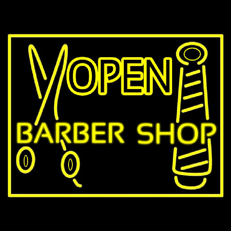 Barber Shop Open Neonkyltti