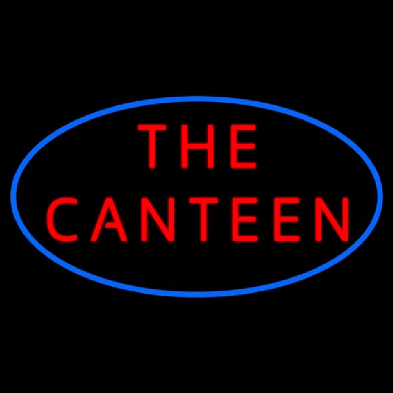 The Canteen With Blue Border Neonkyltti