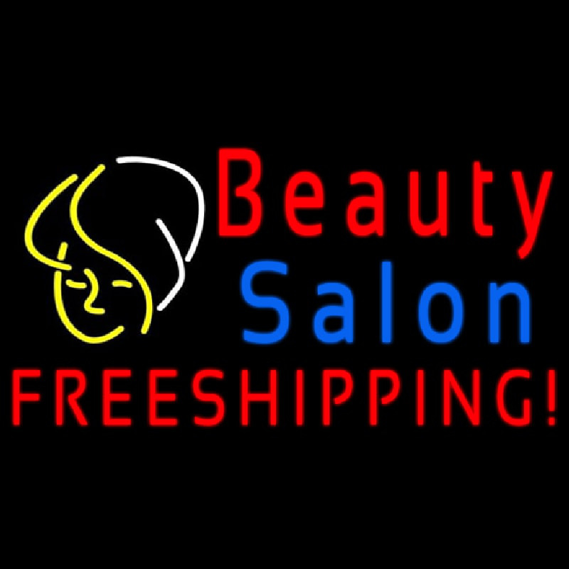 Beauty Salon Free Shipping Logo Neonkyltti