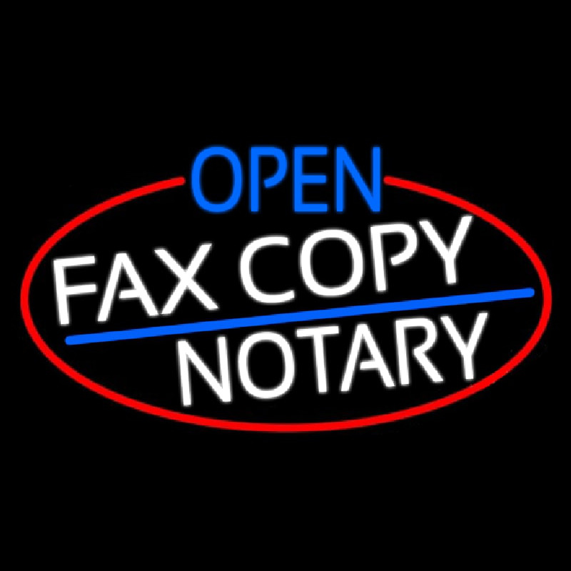 Open Fa  Copy Notary Oval With Red Border Neonkyltti