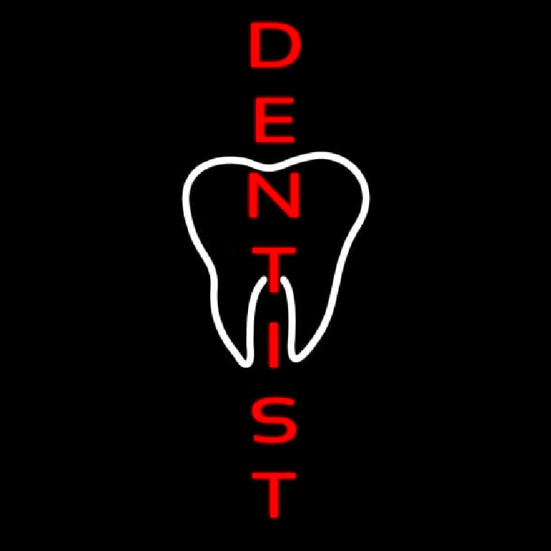Vertical Dentist Logo Neonkyltti