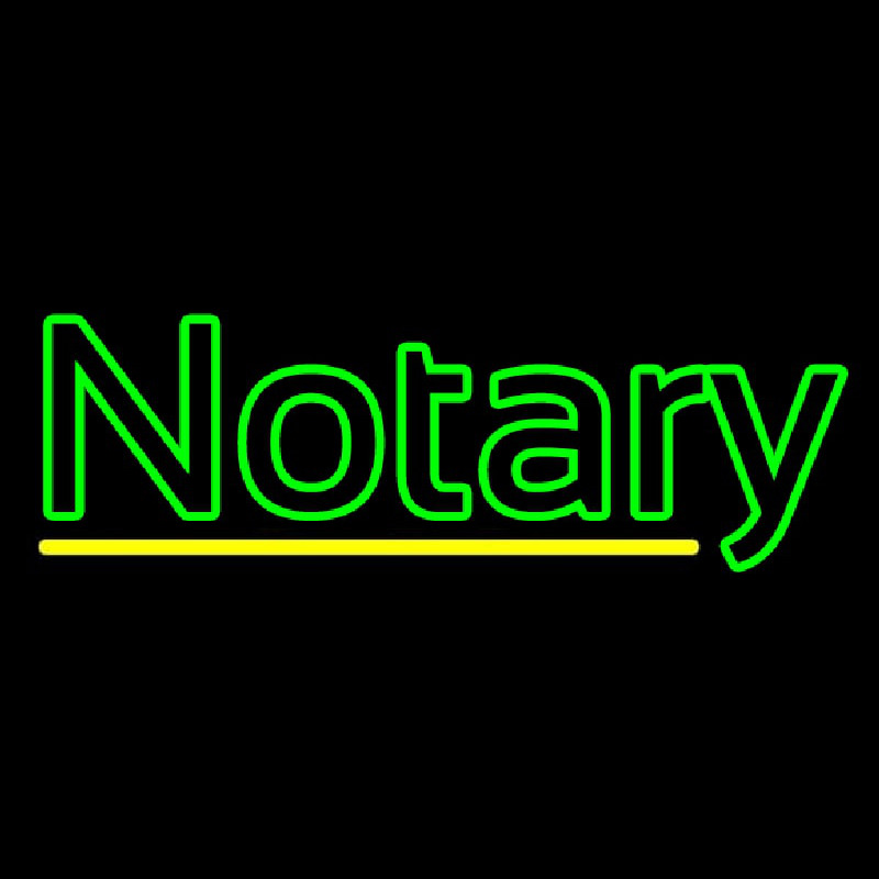 Double Stroke Green Notary Neonkyltti