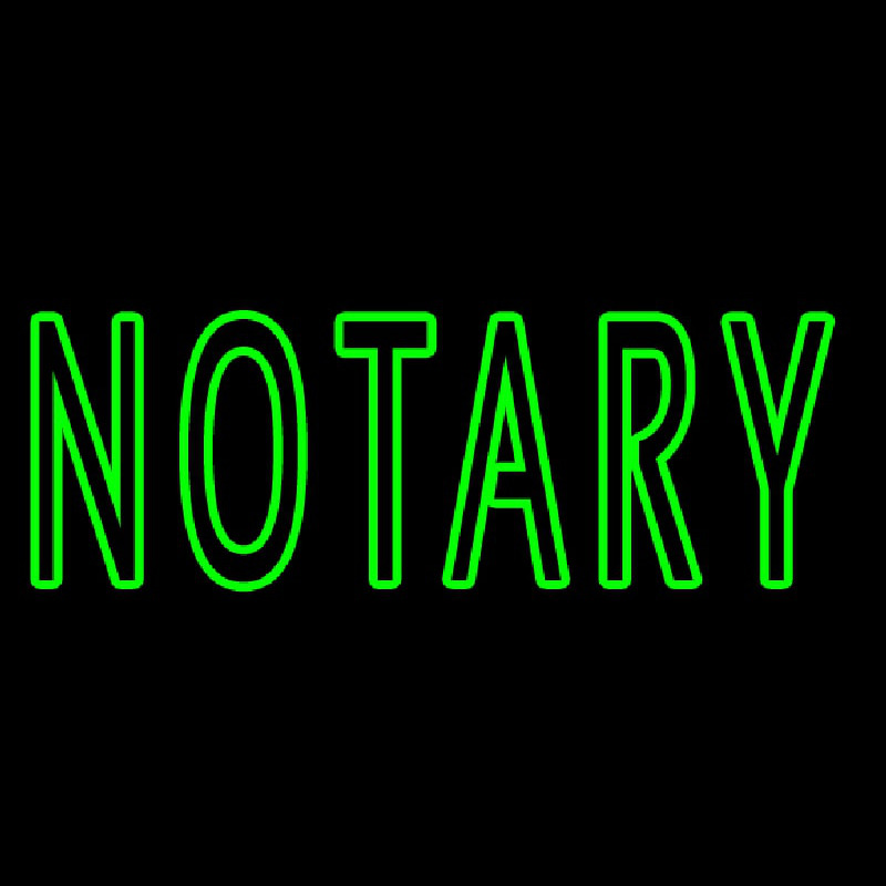 Green Slant Notary Neonkyltti