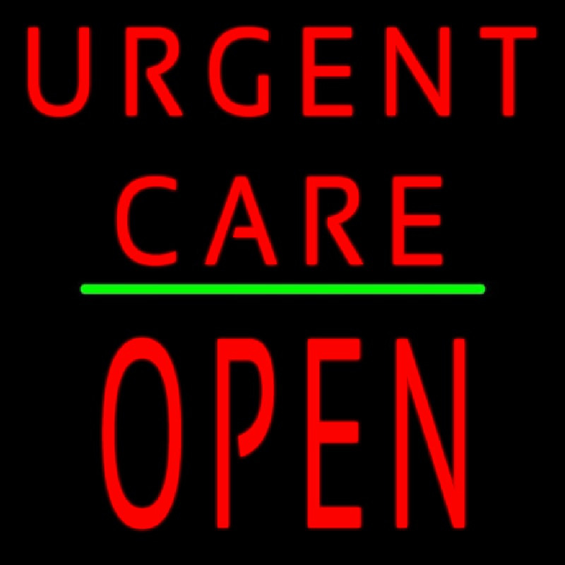 Urgent Care Block Open Green Line Neonkyltti