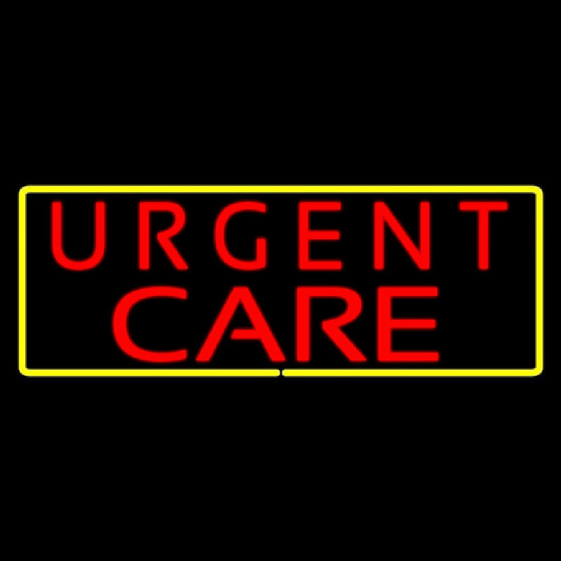 Urgent Care Rectangle Yellow Neonkyltti