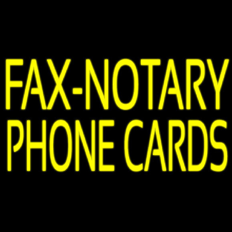 Yellow Fa  Notary Phone Cards With White Border Neonkyltti
