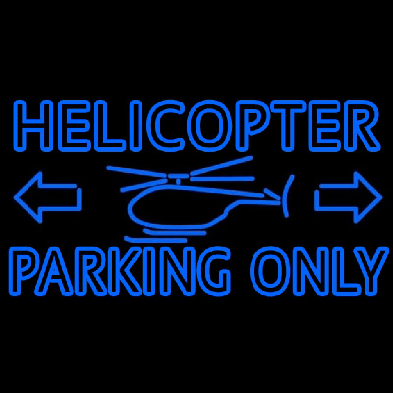 Blue Helicopter Parking Only Neonkyltti