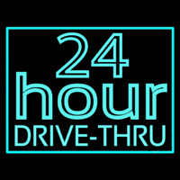 24 Hours Double Stroke Drive Thru Neonkyltti