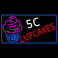 5c Cupcakes Neon With Blue Border Sign Neonkyltti