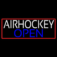 Air Hockey Open With Red Border Real Neon Glass Tube Neonkyltti