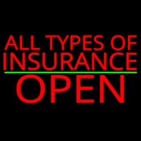 All Types Of Insurance Open Green Line Neonkyltti