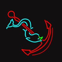 Anchor With Fish Logo Neonkyltti