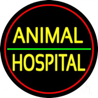 Animal Hospital Red Circle Neonkyltti