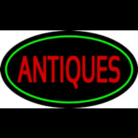 Antiques Green Oval Neonkyltti