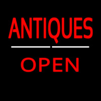 Antiques Open White Line Neonkyltti