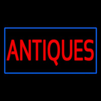 Antiques Rectangle Blue Neonkyltti