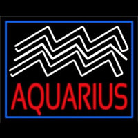 Aquarius Zodiac Blue Border Neonkyltti