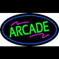 Arcade Oval Blue Neonkyltti