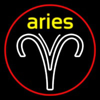 Aries Yellow Zodiac Border Red Neonkyltti