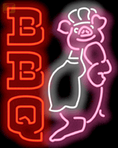 BBQ Pig Chef Neonkyltti