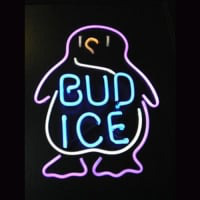 BUD ICE Budweiser Penguin Beer Bar Neonkyltti