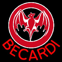 Bacardi Bat Red Logo Rum Sign Neonkyltti