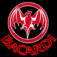 Bacardi Bat Red Logo Rum Sign Neonkyltti