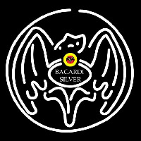 Bacardi Silver Bat Rum Sign Neonkyltti