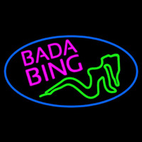 Bada Bing Girl With Blue Border Neonkyltti