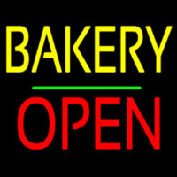 Bakery Block Open Green Line Neonkyltti