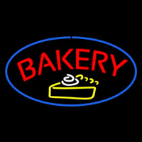 Bakery Logo Oval Blue Neonkyltti