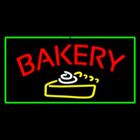 Bakery Logo Rectangle Green Neonkyltti