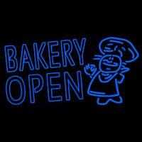 Bakery Open With Man Neonkyltti