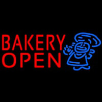 Bakery Open With Man Neonkyltti