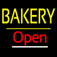 Bakery Open Yellow Line Neonkyltti