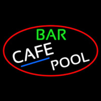 Bar Cafe Pool Oval With Red Border Neonkyltti