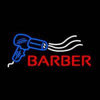 Barber With Dryer Logo Neonkyltti