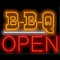 Bbq Open Barbeque Restaurant Board Neonkyltti