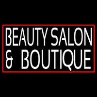 Beauty Salon And Boutique With Red Border Neonkyltti
