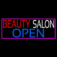 Beauty Salon Open Pink Border Neonkyltti