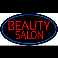 Beauty Salon Oval With Blue Border Neonkyltti