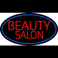 Beauty Salon Oval With Blue Border Neonkyltti